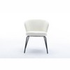 Set of 2/1 Boucle Fabric Dining Chairs With Black Metal Legs 4A -ModernLuxe - 4 of 4