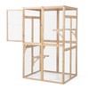 Catio Outdoor Cat Enclosure, Wooden Cat House Large Cat Cage With 1 Fabric Hammock 1 Sunshine Board And 3 Jumping Platforms For Multiple Cats Pets - 4 of 4