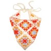Unique Bargains Women's Fashion Knitted Hollow Triangle Headwrap 20.47"x9.45" Blue Red 1 Pc - 4 of 4
