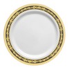 Smarty Had A Party 7.5" White with Black and Gold Royal Rim Plastic Appetizer/Salad Plates (120 Plates) - 2 of 4