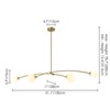 Rennnsan Brynave 51"W 4-Light Linear Milk Glass Modern Dimmable Kitchen Island Pendant in Gold - 3 of 4