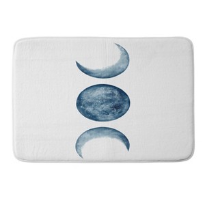 Kris Kivu Blue Moon Phases Watercolor Memory Foam Bath Rug Blue - Deny Designs - 1 of 4