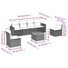 vidaXL Patio Sofa Set with Cushions Outdoor Furniture 7 Piece Poly Rattan - Black and Cream - 3 of 4