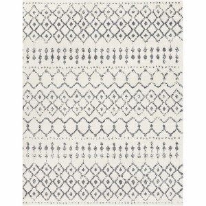 Hauteloom Navassa White/Gray Trellis Plush Rug - 1 of 4