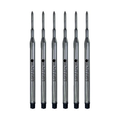 Monteverde Ballpoint Pen Refill Medium Point Black Ink 6 Pack