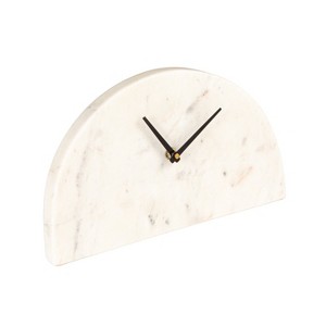 Storied Home Decorative Half Moon Marble Mantel Clock - 1 of 4