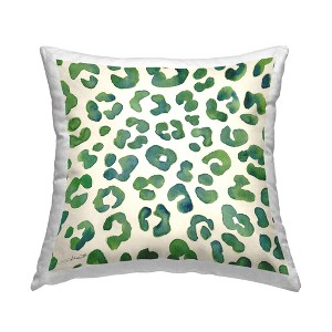 Stupell Industries Green Leopard Animal Pattern Indoor Decorative Throw Pillow, 18 x 18 - 1 of 3