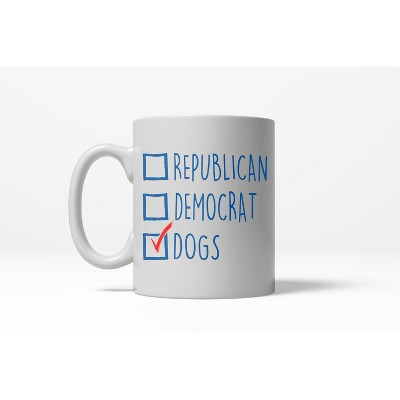 Crazy Dog T-Shirts I Voted Dogs Funny Crazy Political Dog Lover Coffee Ceramic Drinking Mug  - 11oz