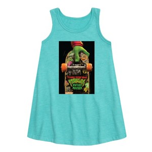Girls' - Teenage Mutant Ninja Turtles - Mutant Mayhem Graphic Sleeveless Aline Dress - 1 of 3