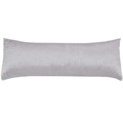 Silver Gray Crushed Velvet Body Pillow Cover