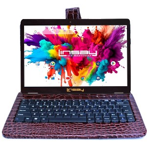 LINSAY 10.1" Octa Core 128GB Storage Android 14 Tablet Dual Camera Android with Black Keyboard - 1 of 4