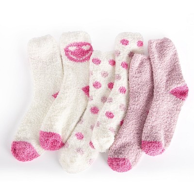FURNIinspire 3 Pairs Socks Warm Cozy Gifts for Women Fluffy Fuzzy Sock Plush Sleeping Slipper Socks Soft Warm Fabric, Multicolored, 7.02"*8.58"*1.17"