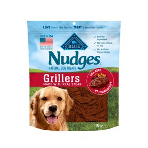 Blue Buffalo Nudges Grillers Natural Dog Treats with Beef Steak - 1 of 4