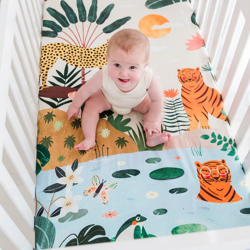 Rookie Humans In The Jungle 100% Cotton Fitted Crib Sheet., 3 of 6