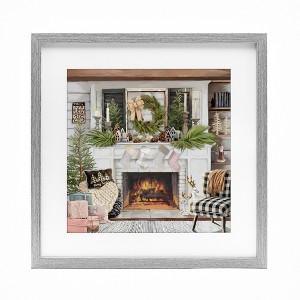 Stupell Industries Cozy Fireplace Holiday Framed Print Under Glass Art - 1 of 4