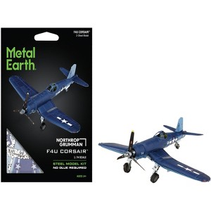 Model Kit Vought F4U Corsair Fighter Aircraft "World War II" US Navy (Challenging Difficulty) Steel Model by Metal Earth - 1 of 4