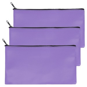 Unique Bargains Oxford Fabric Zippered Water Resistant Tear Resistant Bank Deposit Bag 3 Pcs - 1 of 4