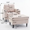 NicBex Couches for Living Room Upholstered Armchair Sofa Modern Design Accent Sofa with Storage Ottoman and Cup Holders - 4 of 4