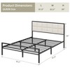 Metal Bed Frame with Square Faux Leather Headboard, with Steel Slats Support, Strong Slats Support - 2 of 4