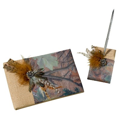 Camouflage Guest Book with Pen Set