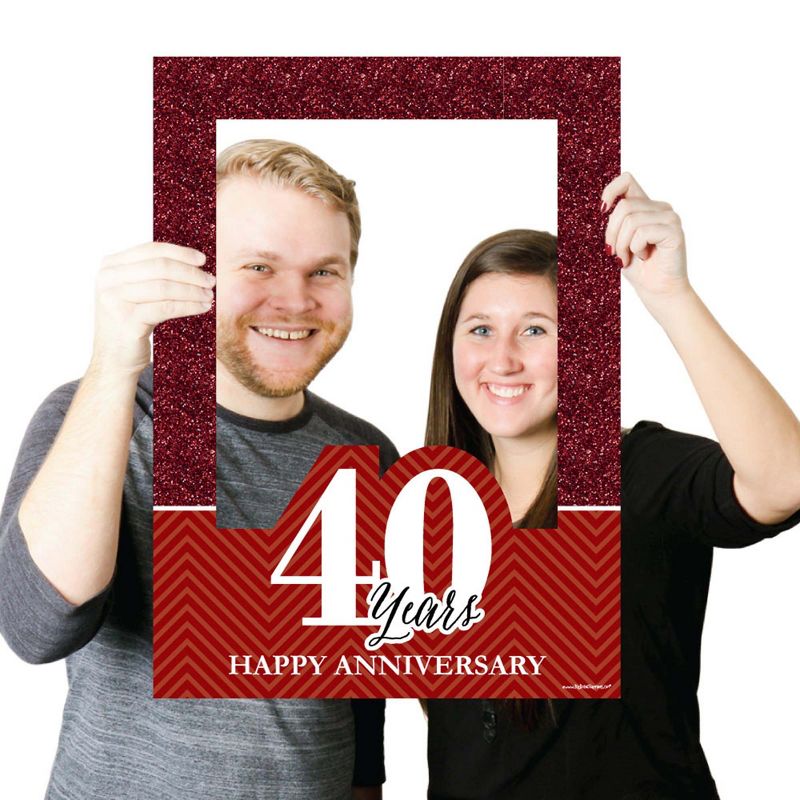 Big Dot of Happiness We Still Do - 40th Wedding Anniversary Selfie Photo Booth Picture Frame & Props - Printed on Sturdy Material, 3 of 8