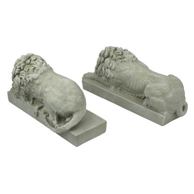 Majestic Resin Lion Statue in Faux Stone Finish