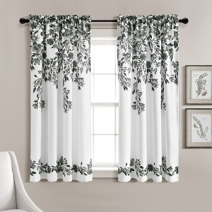 Home Boutique Tanisha Light Filtering Window Curtain Panels Black/White 52X63+2 Set - 1 of 1