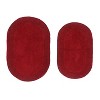Double Ruffle Collection Bathroom Rugs Set, Washable Rug, Extra Soft and Absorbent bath Rug, Kitchen Mat, Bath Mat Set,Non-Slip, 2 Pcs Set(M+L), Red - 2 of 4