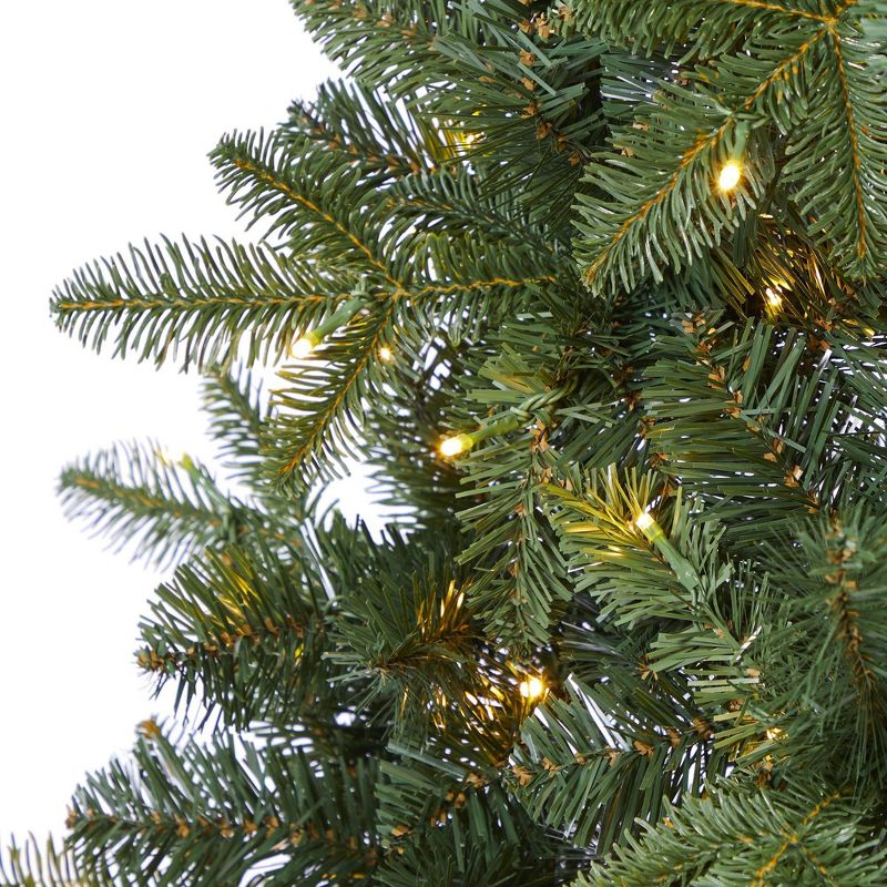 6ft Nearly Natural Pre-Lit LED Grand Teton Spruce Flat Back Artificial Christmas Tree Clear Lights, 5 of 13