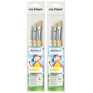 da Vinci JUNIOR BORSTE Synthetic Student Brush, Synthetic, Acrylic, Flat, Series 329, Assorted Sizes, 3 Per Set, 2 Sets - 1 of 3