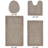Edge Bath Rug 100% Premium Cotton Ultra-Soft Water Absorbent Tufted Solid Reversible 4 Piece Bathroom Rug Set for Machine Washable Bathmat - 2 of 2