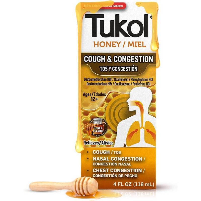 Tukol X-Pecto Miel Multi Symptom Cold Relief Liquid - Natural Honey - 4 fl oz, 1 of 9