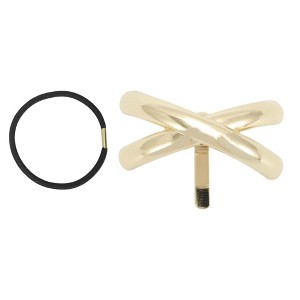 Unique Bargains Women's Cross Ponytail Buckle Hair Clip Gold Tone 1 Set - 1 of 4