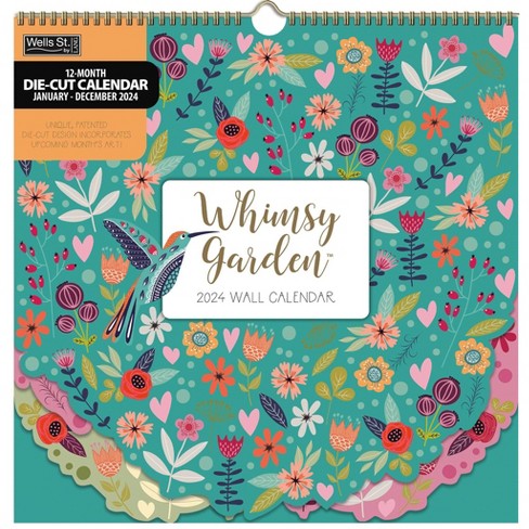 Lang 2024 Wall Calendar 12"x12" Die-cut Whimsy Garden : Target