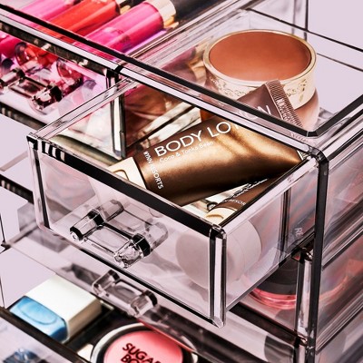Purple Clear Acrylic 7-Drawer Makeup and Jewelry Organizer