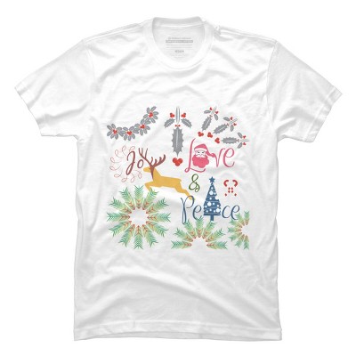 Men's Design By Humans Colorful Christmas Collage  By famenxt T-Shirt