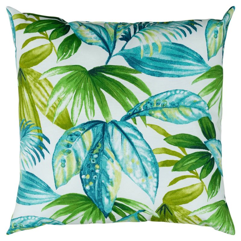 22&#34;x22&#34; Oversize Tropical Leaves Poly Filled Square Throw Pillow - Rizzy Home, 1 of 7