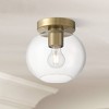 Possini Euro Design Kavin Modern Ceiling Light Semi Flush-Mount Fixture 8 3/4" Brass Clear Glass for Bedroom Kitchen Living Room - 2 of 4