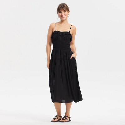 Женские платья Universal Thread Women's Ruffle Smocked Midi Dress - Universal Thread™ Black M — фото 3