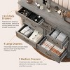 Gray 48in Wide 9 Drawer Dresser Modern Wooden Chest with Retro Handles Large Storage Organizer for Bedroom Living Room Closet Entryway Gray - 3 of 4
