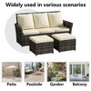 TiramisuBest 3-Piece Outdoor PE Wicker Patio Furniture Set with 2 Ottomans, All-Weather Conversation Set for Porch/Backyard/Balcony (Light Gray) - 3 of 4