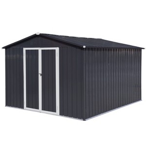 Metal Metal garden sheds outdoor storage sheds Dark Gray As shown - 1 of 4
