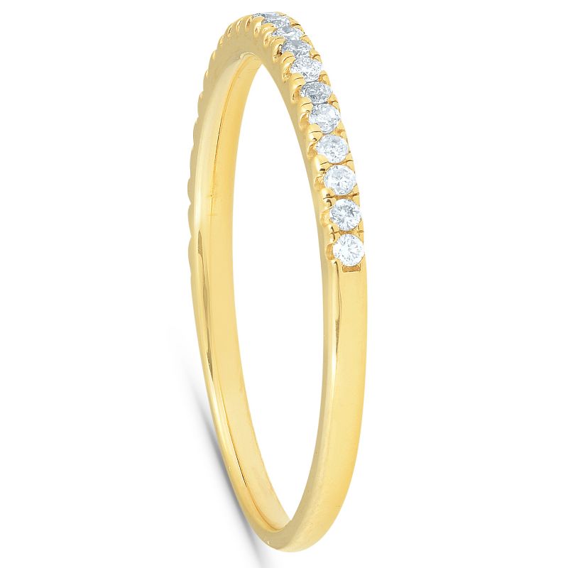 Pompeii3 1/5CT Diamond Wedding Ring Womens Stackable Band 10k Yellow Gold - Size 6.5, 2 of 6