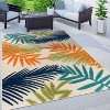 World Rug Gallery Evora Palm Frond Indoor/Outdoor Area Rug:  Botanical Pattern,  Weather-Resistant,  Low Cut Pile - 2 of 4