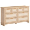 8 Drawer Rattan Dresser for Bedroom, Natural Wood Dresser Chest with Ample Storage - 3 of 4