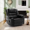 PU Leather Massage Recliner Chair with Manual Reclining, 8-Point Vibration Massage, and Lumbar Heating - 2 of 4