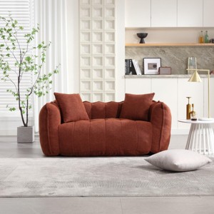 SEVOBAL Sofas Oversized Bean Bag Chair with Armrests High-Resilience Foam and Soft Chenille for Living Room Bedroom, Red, 66"*35"*25" - 1 of 4