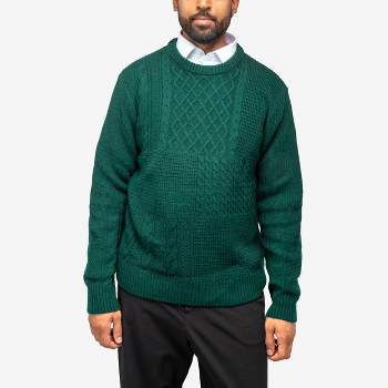 X RAY Men's Crewneck Mixed Texture Sweater