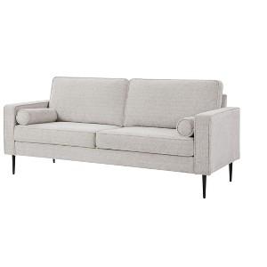 NicBex 78.15 Inch Upholstered Couch,3-Seater Sofa with 2 Rolled Accent Pillows for Living Room,Bedroom,Office,Apartment,White - 1 of 4