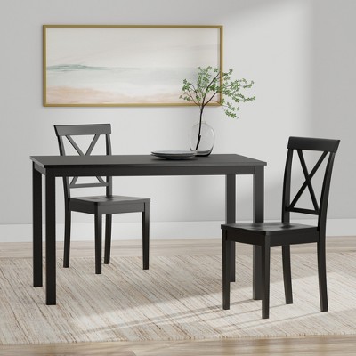 Glenwillow Home 3 Pc 48 Wood Dining Table X Back Dining Chairs   GUEST D3ad3120 2e0e 4ec3 A6fc 2a0c31c47fa5